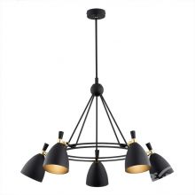 Charlotte żyrandol 5xE27 15W czarno/złoty